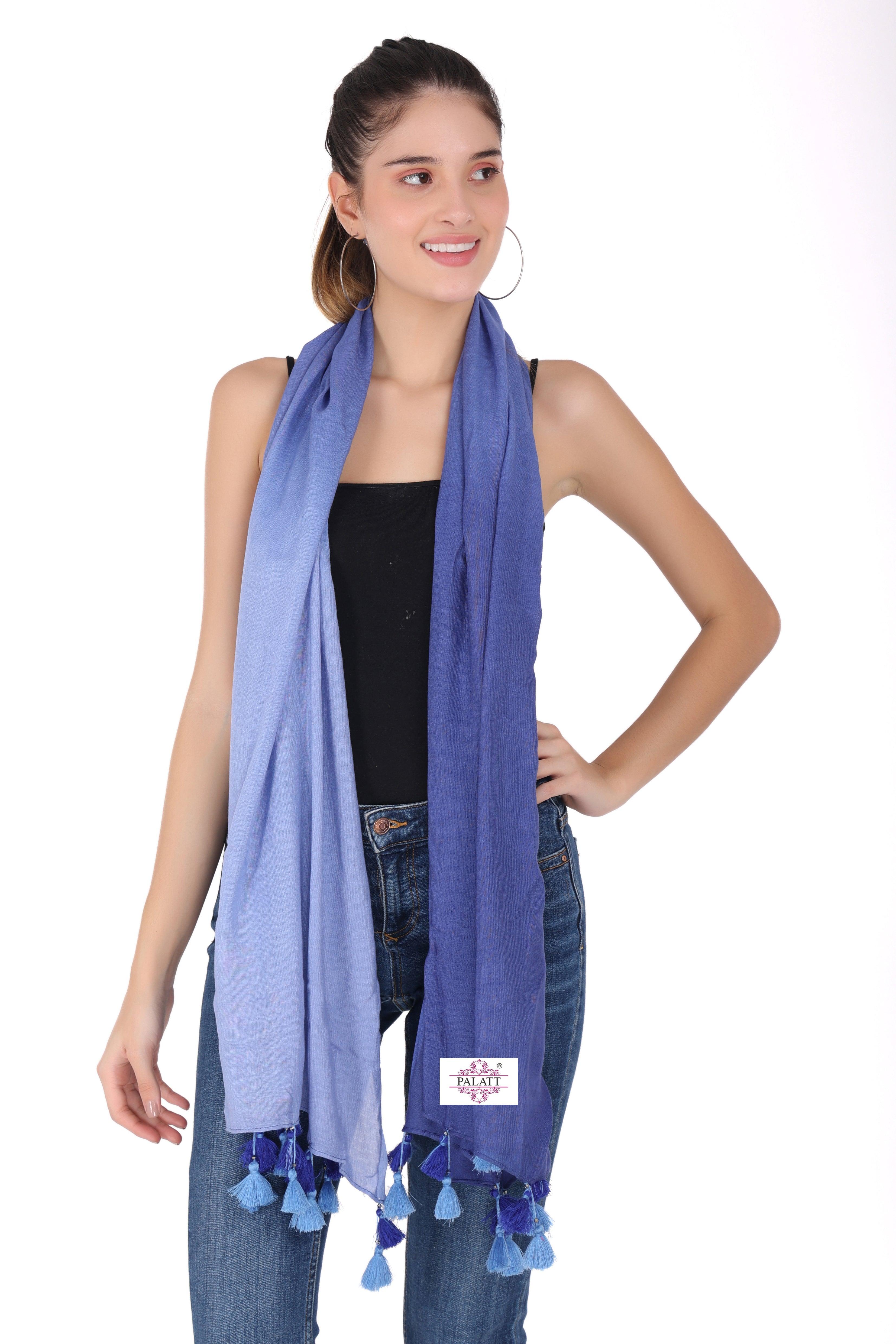 Palatt Solid, Self Design Cotton Blend Scarf - Palatt