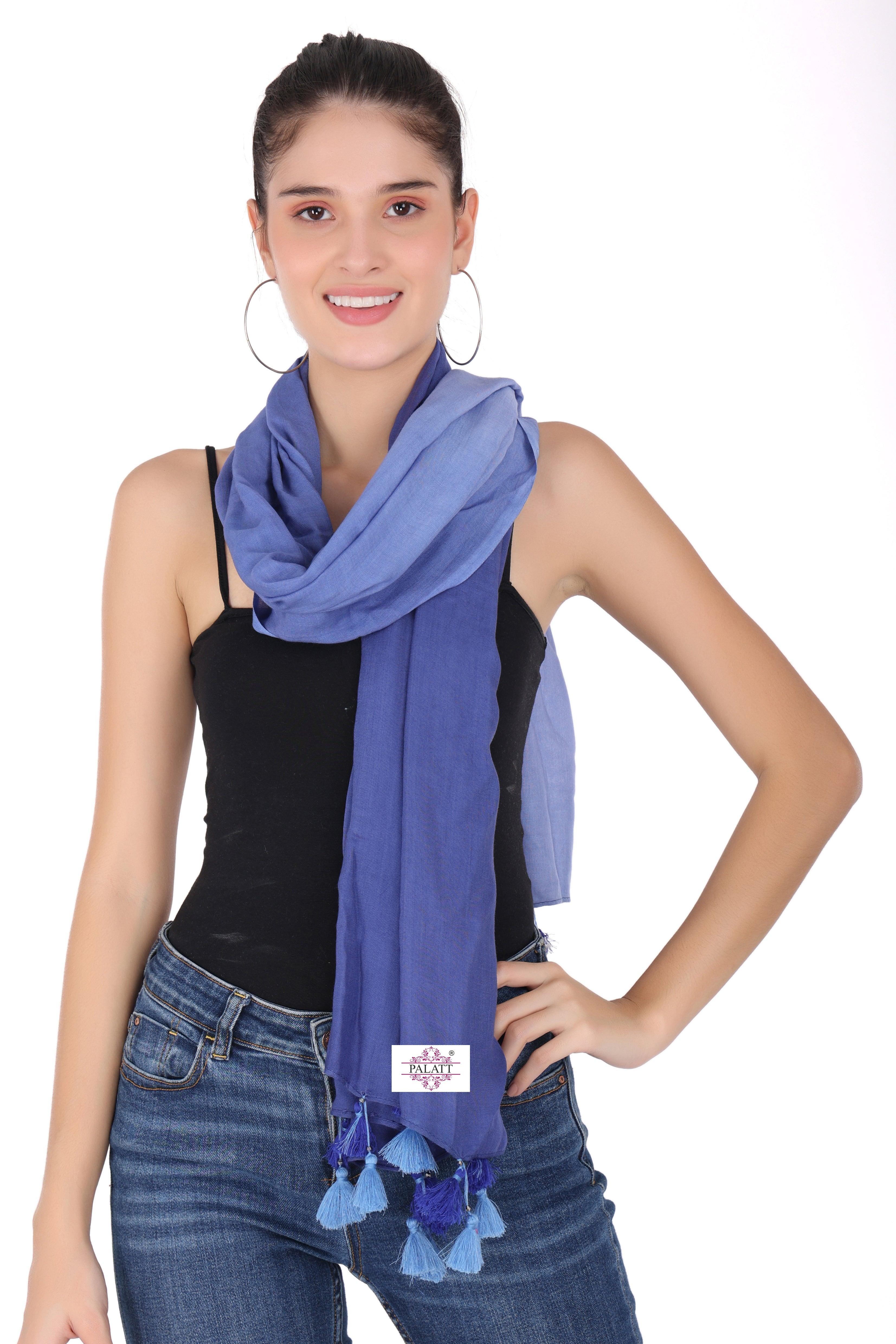 Palatt Solid, Self Design Cotton Blend Scarf - Palatt