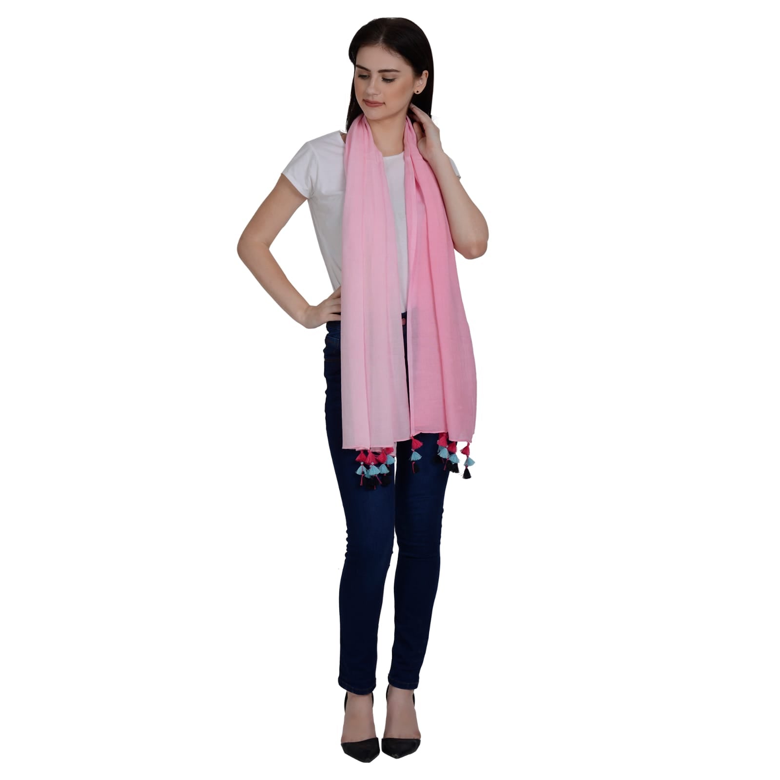 Palatt Solid, Self Design Cotton Blend Scarf - Palatt